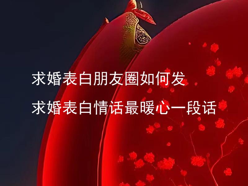 求婚表白朋友圈如何发 求婚表白情话最暖心一段话