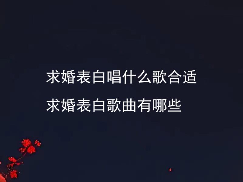 求婚表白唱什么歌合适 求婚表白歌曲有哪些