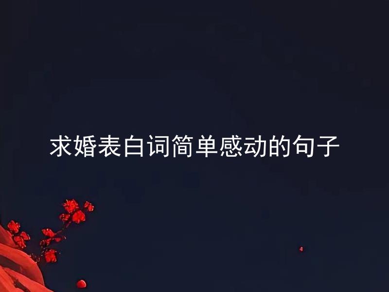 求婚表白词简单感动的句子