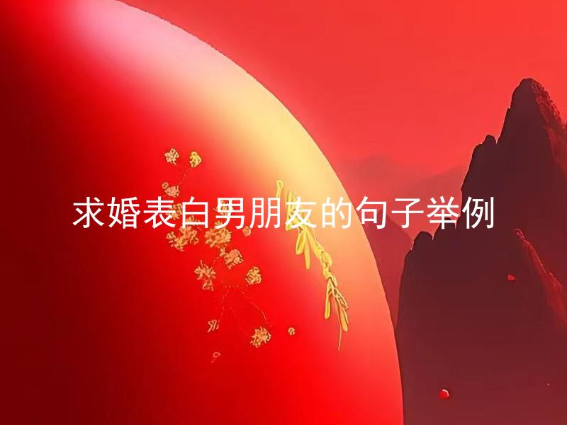 求婚表白男朋友的句子举例