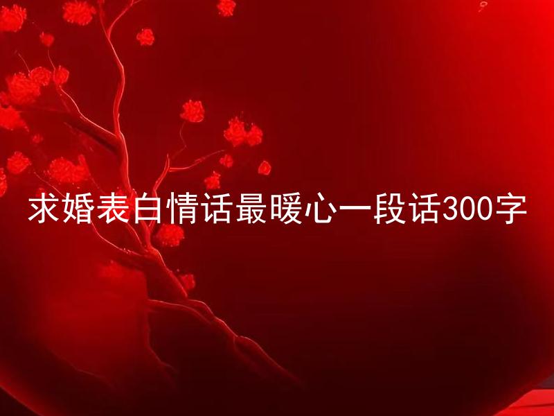 求婚表白情话最暖心一段话300字