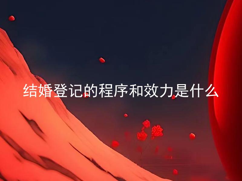 结婚登记的程序和效力是什么