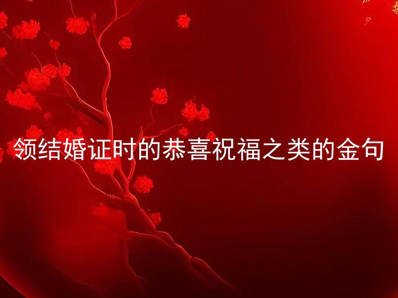 领结婚证时的恭喜祝福之类的金句
