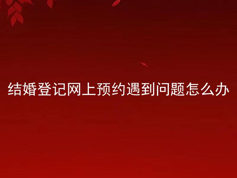 结婚登记网上预约遇到问题怎么办
