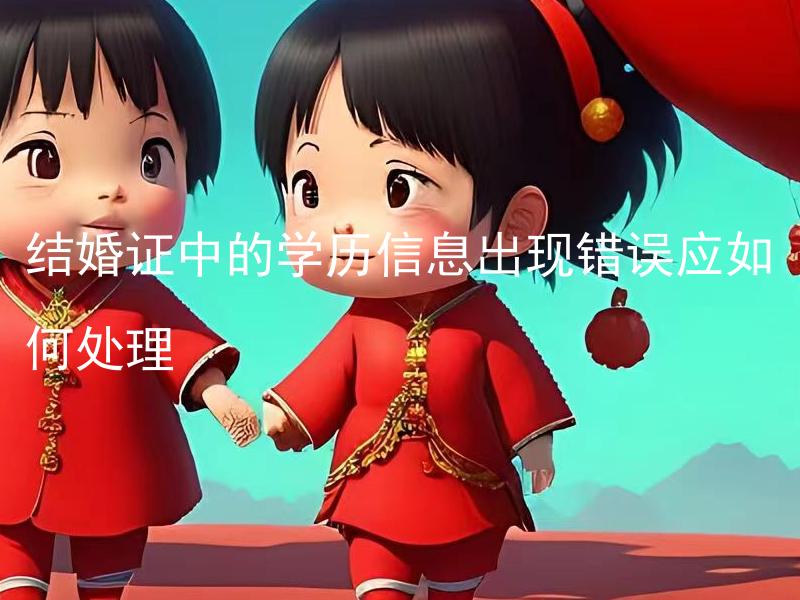 结婚证中的学历信息出现错误应如何处理