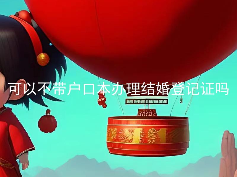 可以不带户口本办理结婚登记证吗