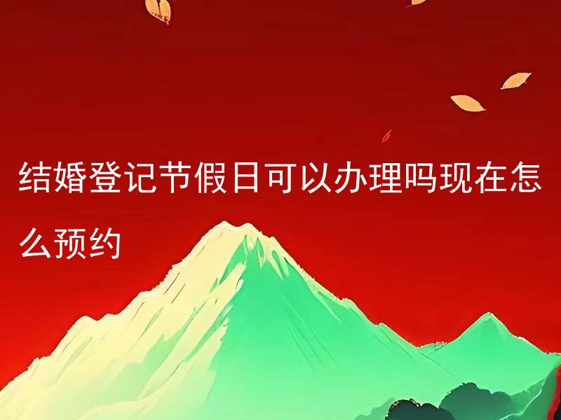结婚登记节假日可以办理吗现在怎么预约