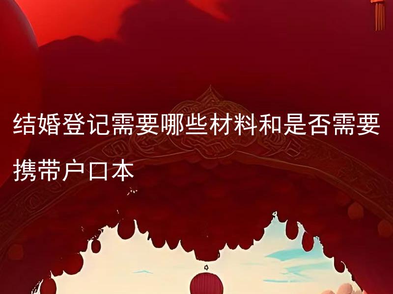 结婚登记需要哪些材料和是否需要携带户口本