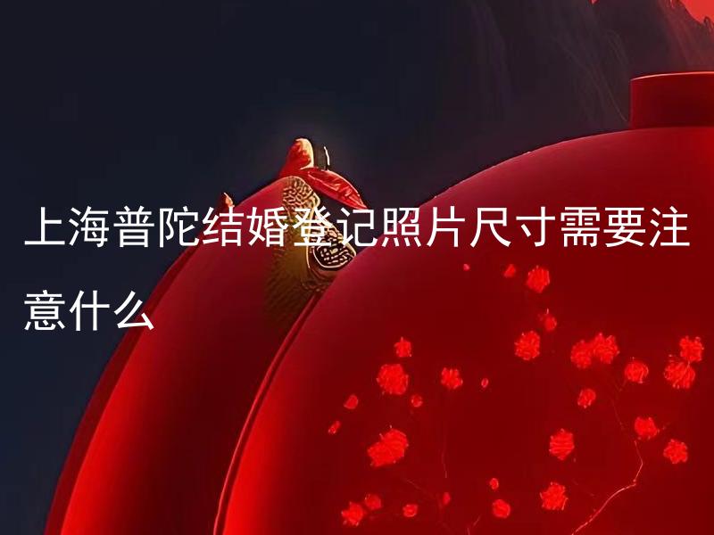 上海普陀结婚登记照片尺寸需要注意什么