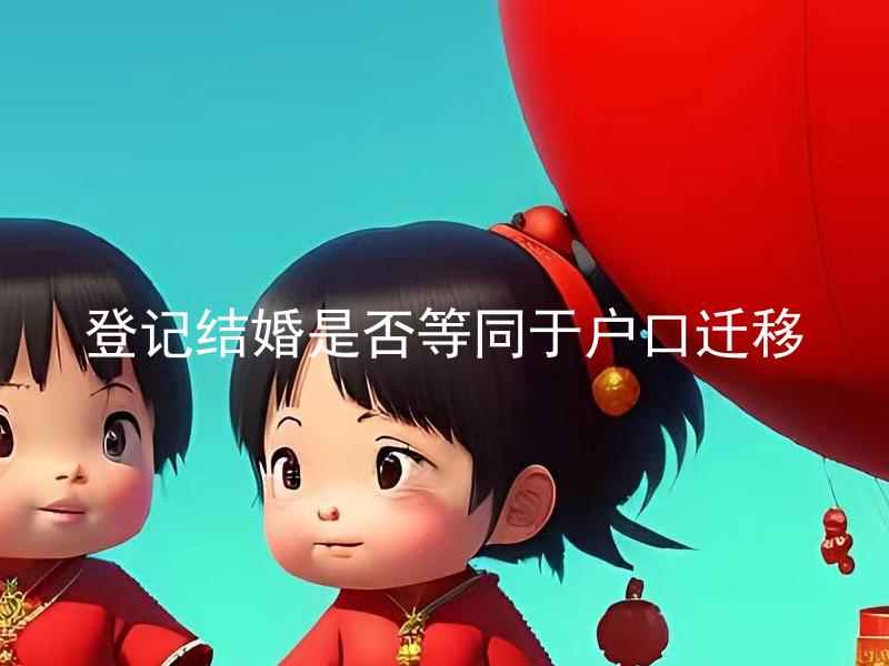 登记结婚是否等同于户口迁移
