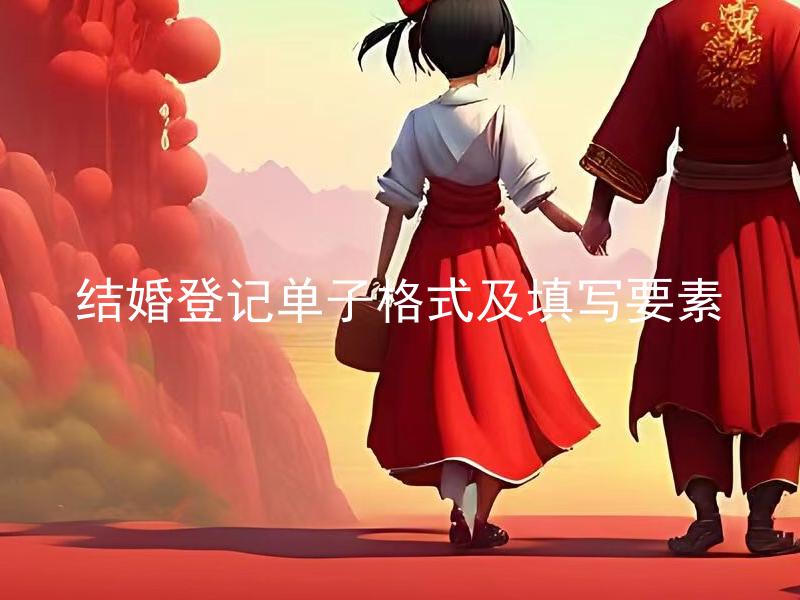 结婚登记单子格式及填写要素