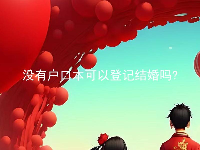 没有户口本可以登记结婚吗?