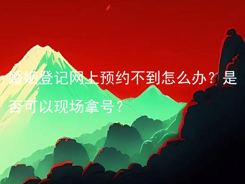 婚姻登记网上预约不到怎么办？是否可以现场拿号？