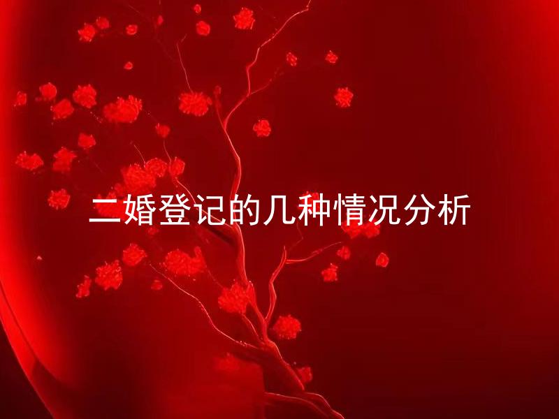 二婚登记的几种情况分析