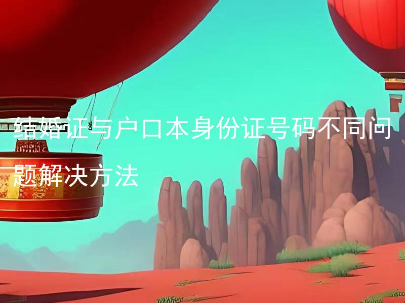 结婚证与户口本身份证号码不同问题解决方法