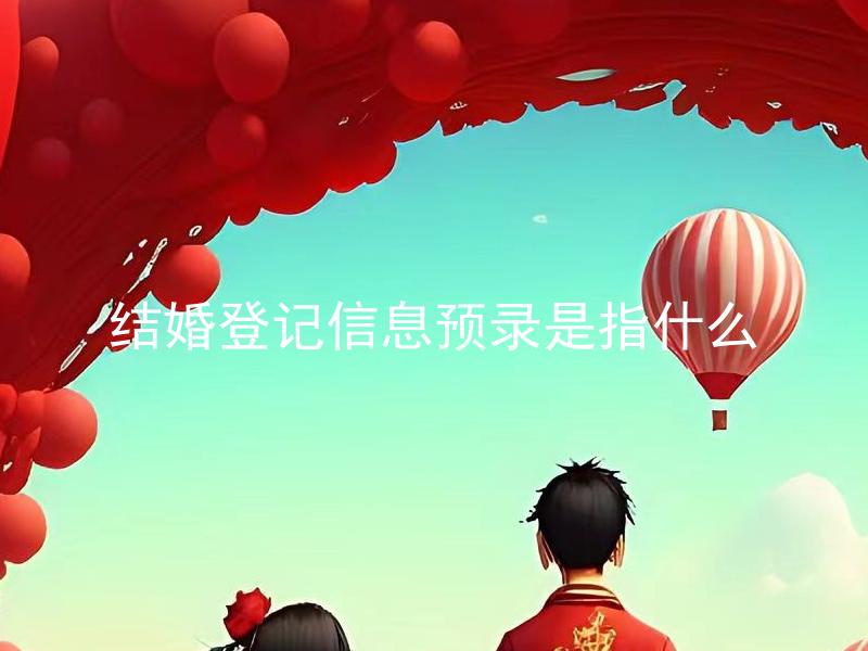 结婚登记信息预录是指什么