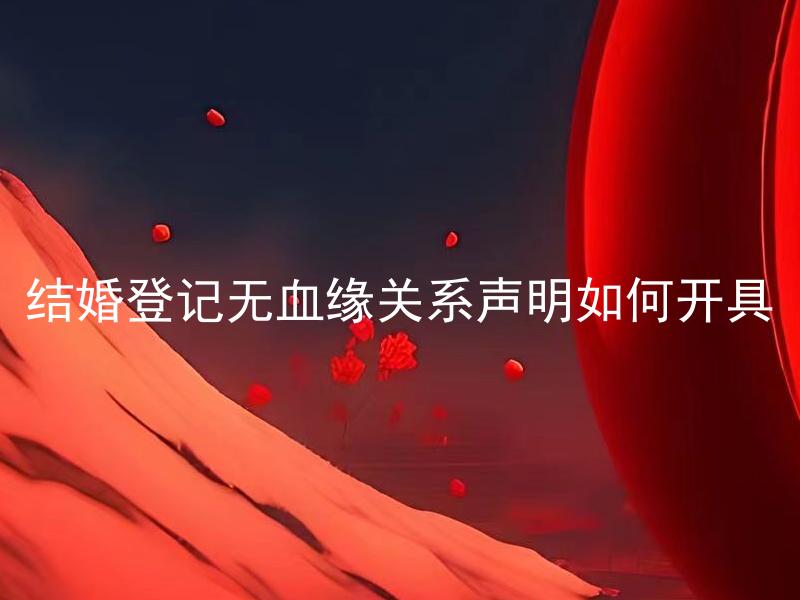 结婚登记无血缘关系声明如何开具