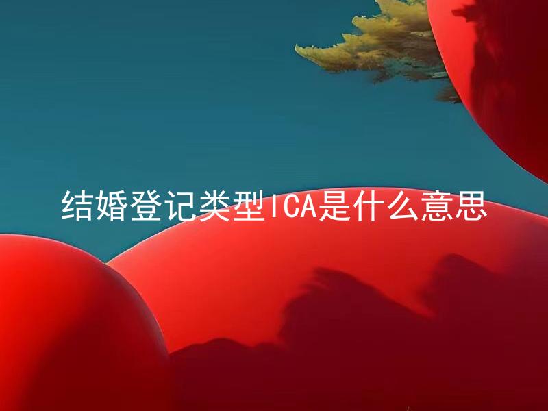 结婚登记类型ICA是什么意思