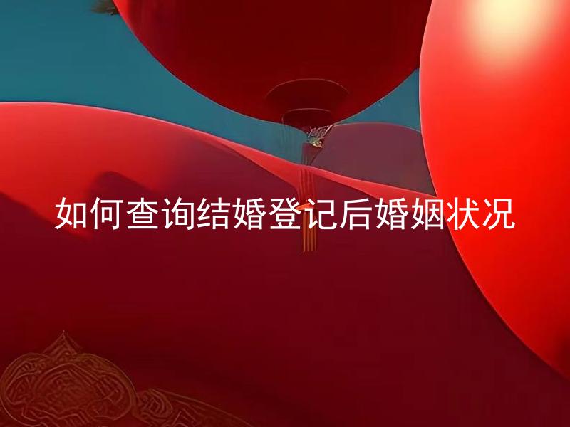 如何查询结婚登记后婚姻状况