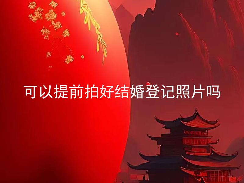 可以提前拍好结婚登记照片吗