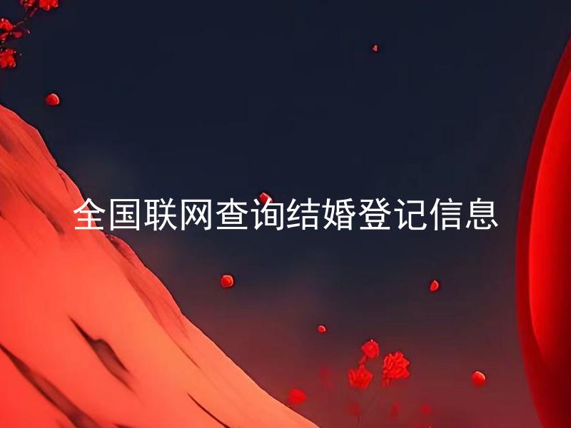 全国联网查询结婚登记信息
