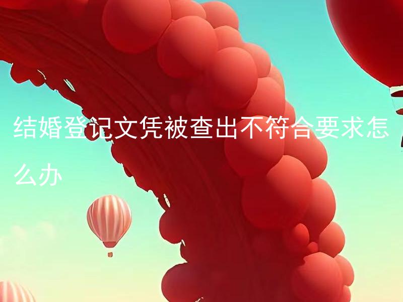 结婚登记文凭被查出不符合要求怎么办