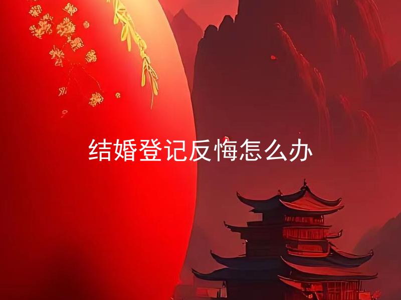结婚登记反悔怎么办