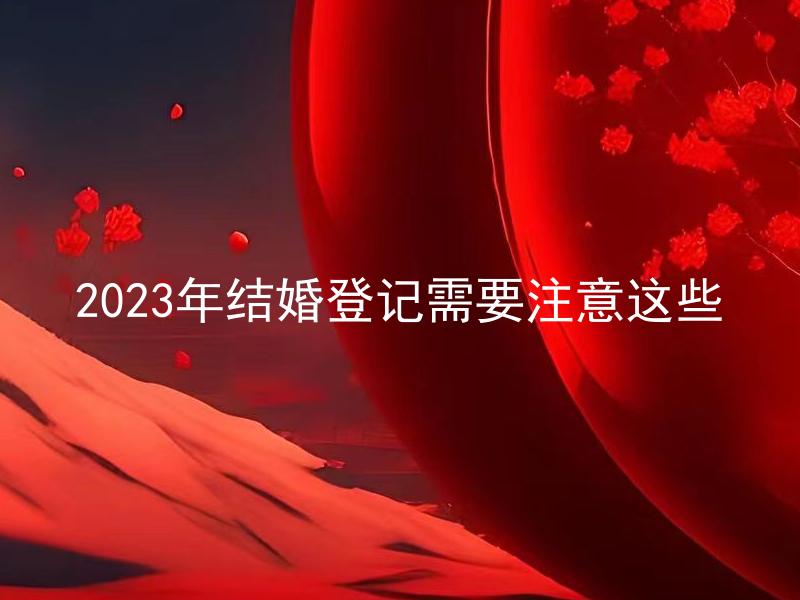 2023年结婚登记需要注意这些 2023年结婚登记需要注意这些细节？