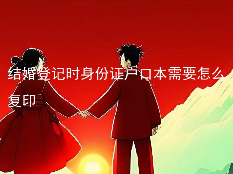 结婚登记时身份证户口本需要怎么复印 结婚登记时身份证户口本应提供原件吗？