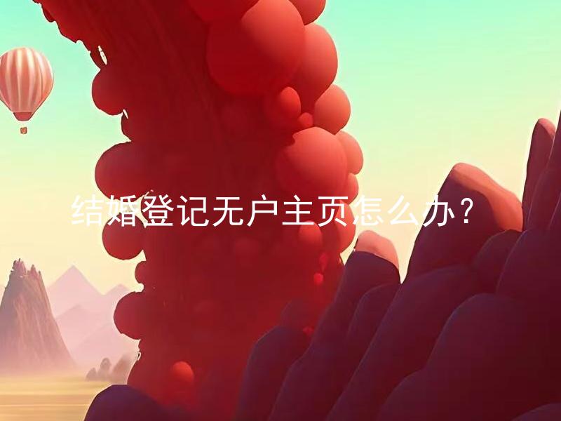 结婚登记无户主页怎么办？ 无户主页如何进行结婚登记？