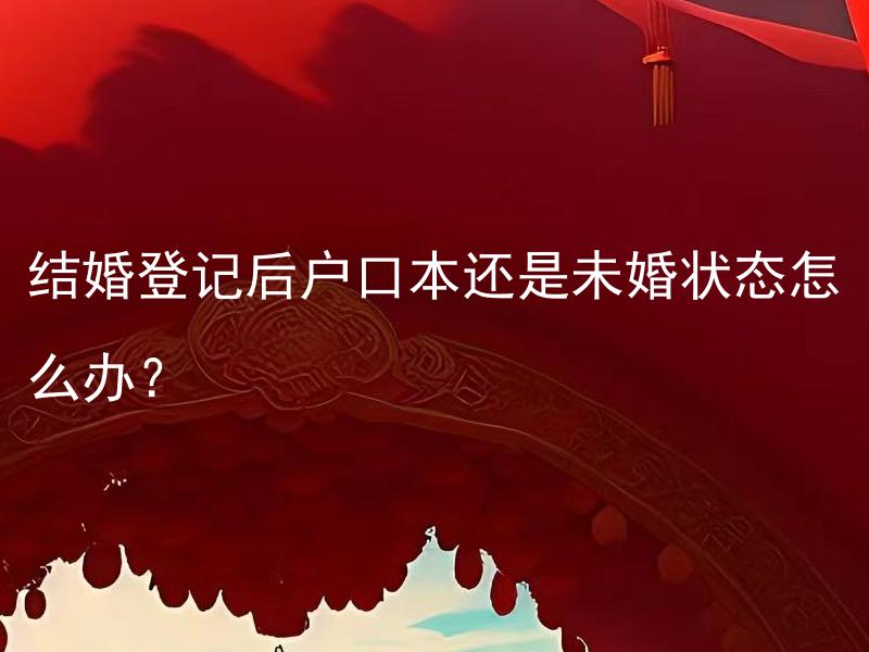 结婚登记后户口本还是未婚状态怎么办？ 结婚登记后需要多久才能更新户口本婚姻状况？