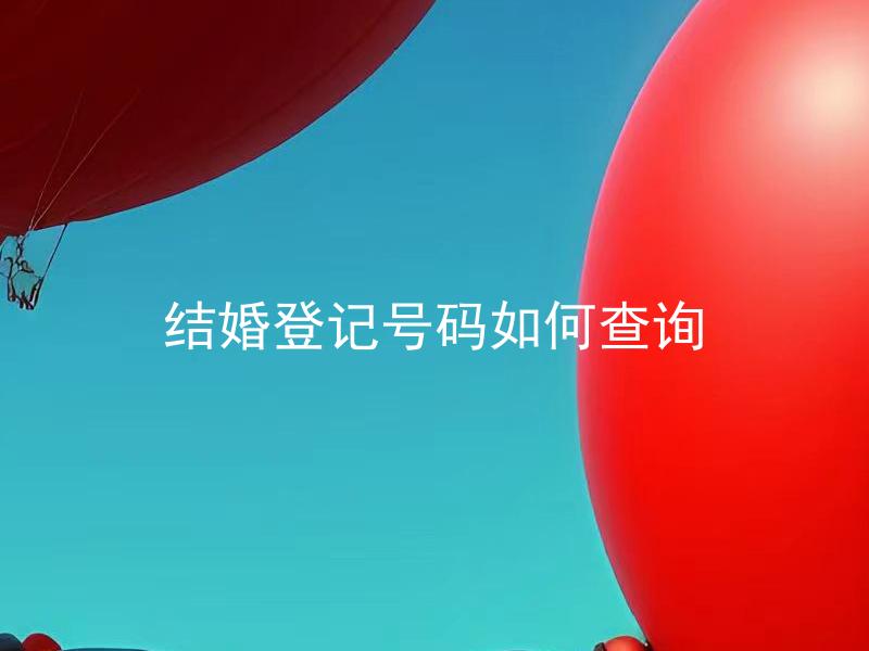 结婚登记号码如何查询 结婚登记号码查询需要提供哪些信息？
