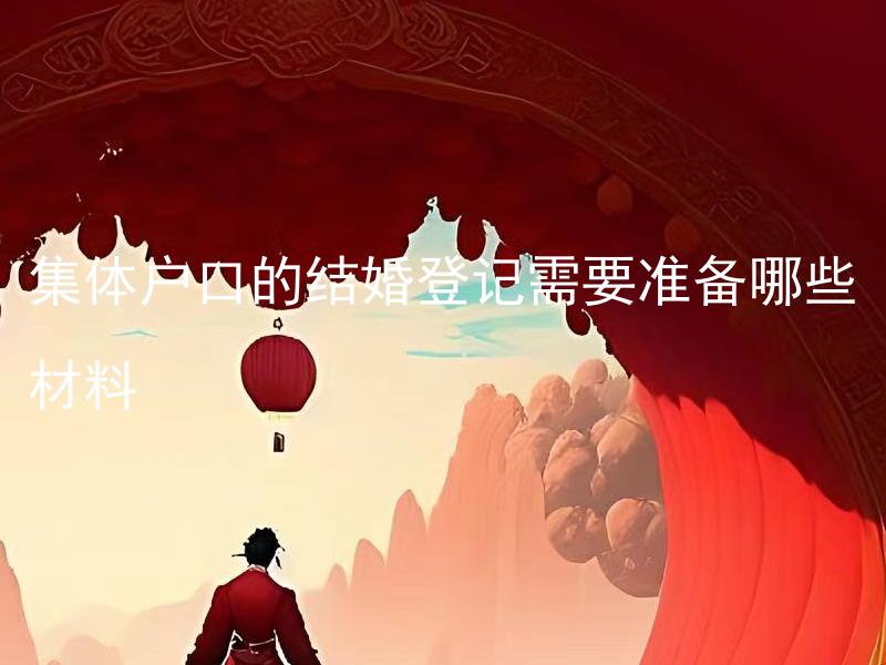 集体户口的结婚登记需要准备哪些材料 集体户口下的外地人结婚登记需要哪些材料？