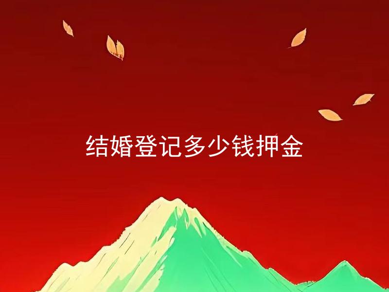 结婚登记多少钱押金 结婚登记的押金是否退还？