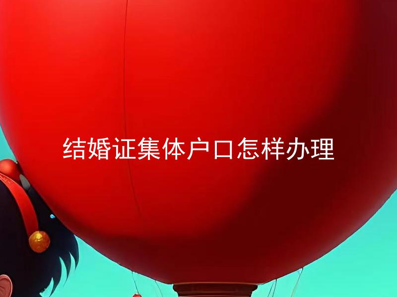 结婚证集体户口怎样办理 集体户口可以一起办理结婚证吗？