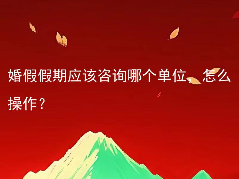 婚假假期应该咨询哪个单位，怎么操作？