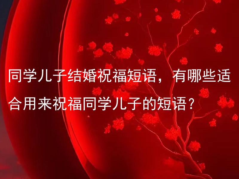 同学儿子结婚祝福短语，有哪些适合用来祝福同学儿子的短语？ 同学儿子结婚祝福短语，有什么样的祝福话语可以表达对同学儿子婚姻美满、幸福的祝愿？